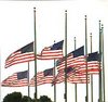 US flags at half-mast
