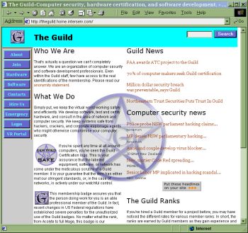 Screen shot from the Guild's Web site