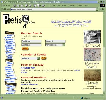 Screen shot from Poetism.com
